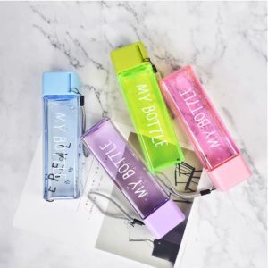 Square plastic water bottle,my bottle 500ml