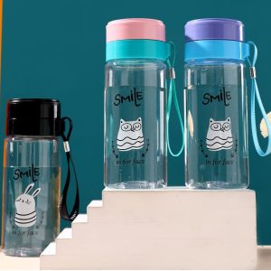 500ml smile clear travel kids water bottle