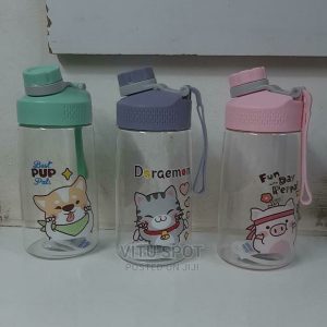 500ml small clear cartoon themed kids/school travel water bottle