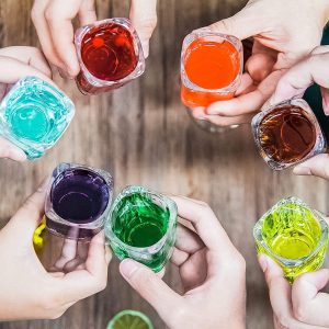 6pcs 60ml heavy duty shot glass single and double