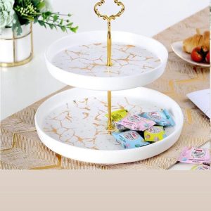 2 Layer Ceramic Cake | Fruit Stand