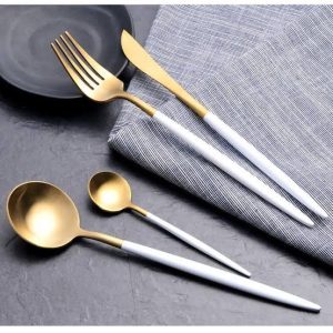 Gold plated stainless steel gold utensils, gold spoons, gold