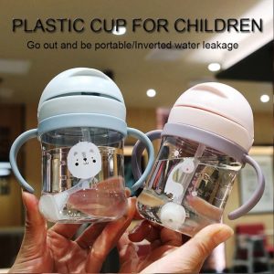 280ml Kids/water bottle, non-spill anti-choke kids water bottle, baby water bottle with straw
