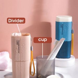 Toothbrush storage case, portable tooth brush storage with detachable cup, travel toothbrush case with compartment and cup