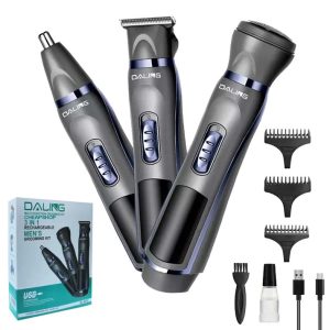 DL-9205 professional hair shaver clipper and 3 in 1 trimmer have professional quality to define your facial style.