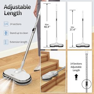 Cordless Electric Spin Mop With Water Sprayer